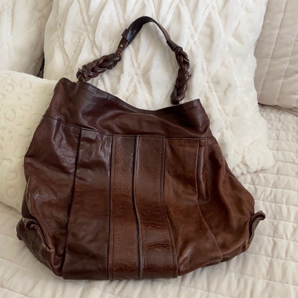 Chloe large brown leather boho bag.